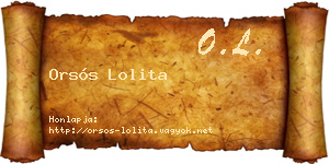 Orsós Lolita névjegykártya